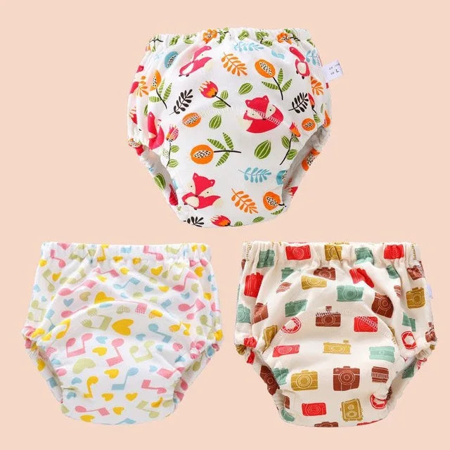Baby Reusable Potty Training Pants Toddler Cotton Ecological Cloth Diaper Panties Waterproof Washable Nappies Boy Girl Underwear