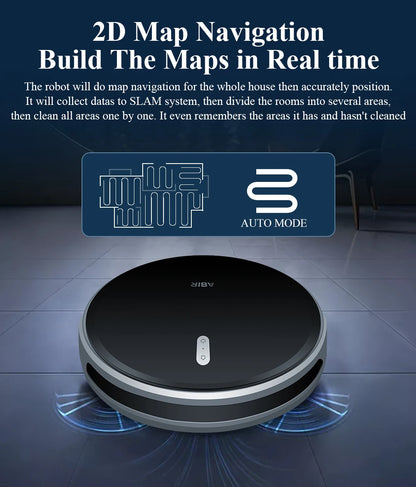 ABIR G20S Robot Vacuum Cleaner,Map Memory,6000Pa Suction,Remote Upgrade, Electric Wet Mop,WIFI APP Smart Floor Washing for Home