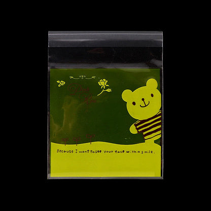 50/100 pcs 10x13cm Opp Self-Stick Transparent Packing Bear Owl Cookie Candy Wedding Birthday Christmas Party Gift Bag Wholesale