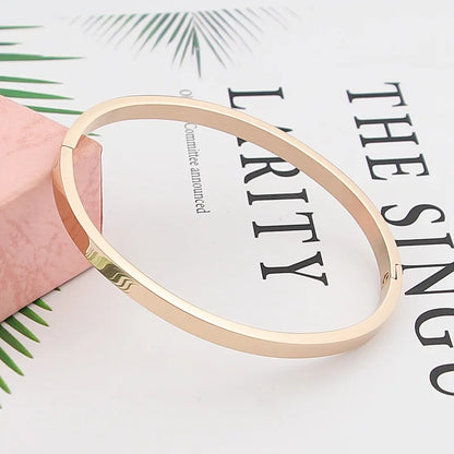 Hot Fashion Stainless Steel Jewelry Oval Bangle for Woman Child Charm Bracelet Party Love Wedding Brand Gift Wholesale