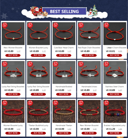 Tibetan Buddhist Bracelet Lucky Handmade Braided Adjustable King Kong Knot Red Thread Charm Bracelets for Women Men Couple Lover