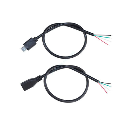 1/2/5Pcs 2Pin 4Pin Micro USB Charger Connector USB 2.0 Type A Male Female Power Supply Extension Cable Wire DIY Data Line