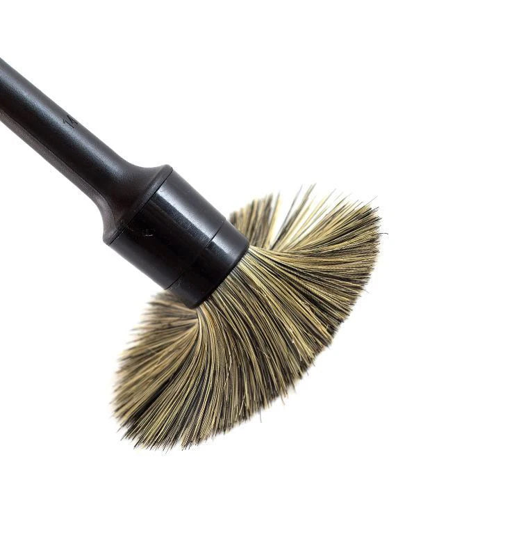 3Pcs Natural Boar Hair Car Detailing Brush Set Soft Bristle Car Cleaning Brush Kits Auto Tire Wheel Wash Exterior Accessories