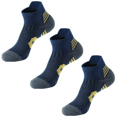 3Pairs Professional Sports Fitness Socks Towel Bottom Non-Slip Running Sock Men Women Short Quick-Drying Basketball Training Sox