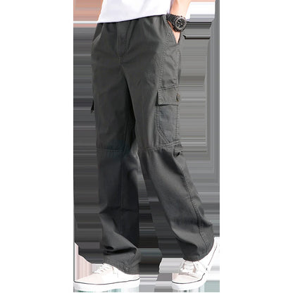 Men's Cargo Pants Loose Straight Pants Plus Size Clothing Work Wear Korean Japanese Joggers Homme Sports Cotton Casual Trousers