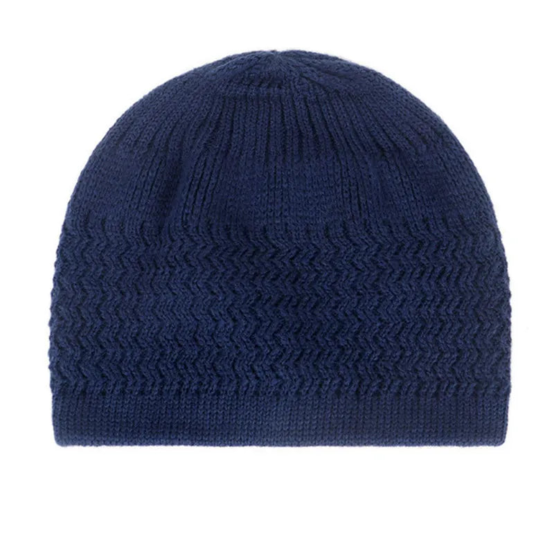 Casual Knitted Muslim Men Prayer Hats Winter Warm Male Beanies Cap Islamic Ramadan Jewish Kippah Homme Hat Men's Wrap Head Cap