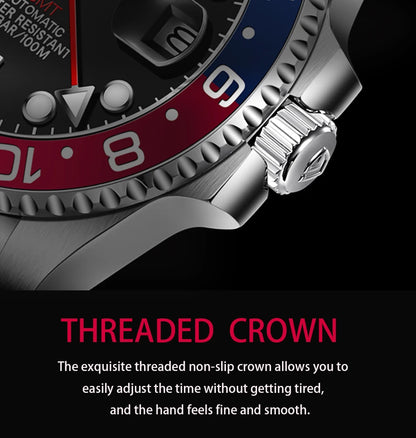 PAGANI DESIGN 2026 40MM Luxury Men GMT Automatic Machinery Watch Ceramic Bezel Jubilee Strap Sapphire Waterproof Watches for men
