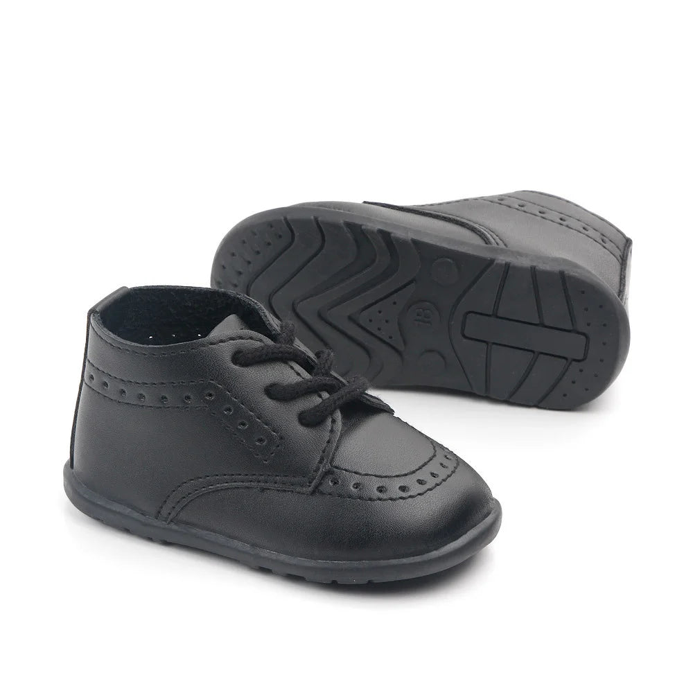 Baby Retro Leather Shoes Boy Girl Shoes Toddler Rubber Sole Anti-slip First Walkers Newborn Infant Moccasins Baby Crib Shoes