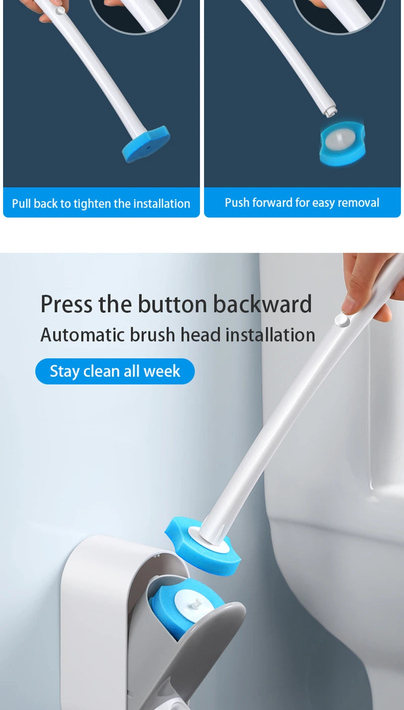 Disposable Toilet Brush Without Dead Angle Cleaning Tools Household Long Handle Cleaner Brush Bathroom Accessories For Toilet