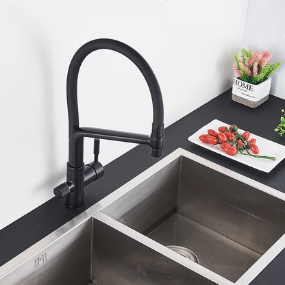 Rozin Purification Kitchen Faucets Black Pull Out Kitchen Water Filter Tap 3 Way Mixer torneira para cozinha de parede Crane