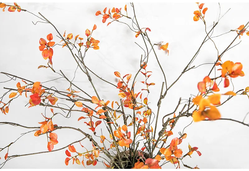 110cm Single Feel Autumn Leaf Plant Bouquet Artificial Flowers Plastic Floor Wedding Arrangement Withered Rattan decoration