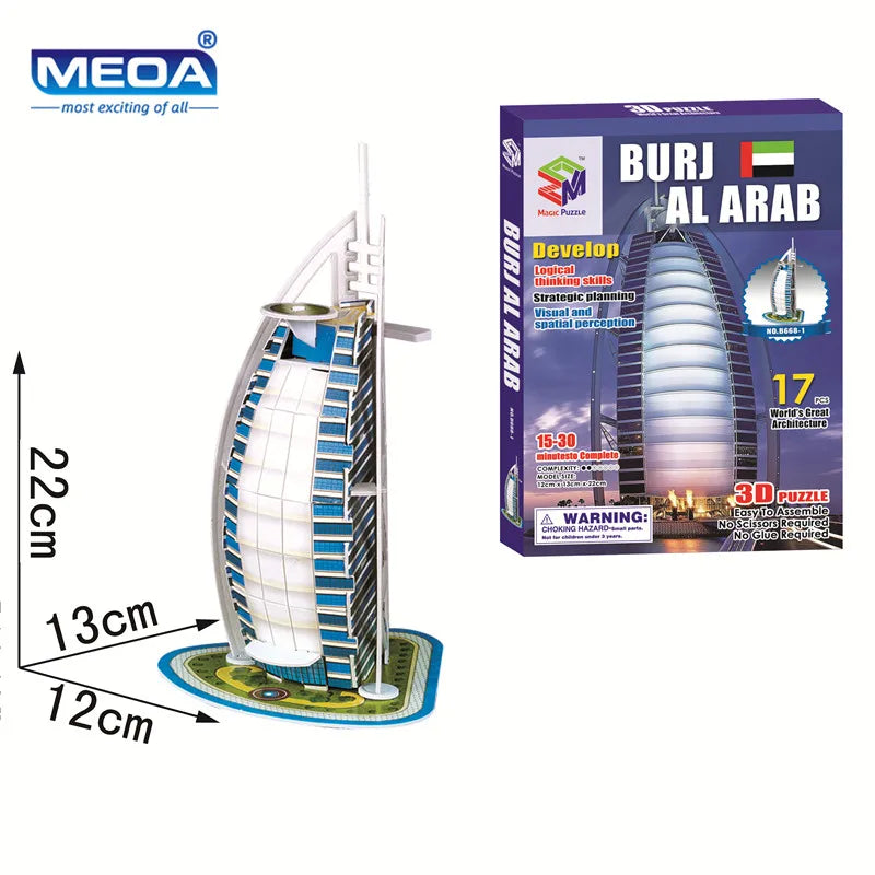40 Style World Famous Architecture Building 3D Puzzle Model Construction 3D Jigsaw Puzzle Toys For Kids Christmas Gift