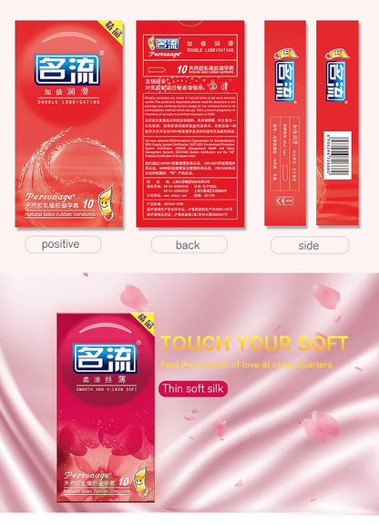 PERSONAGE 60PCS Condoms Ultra Thin Particle Spike Condom Spike Intimate Lubricated Adult Sex Product Contraception for Men