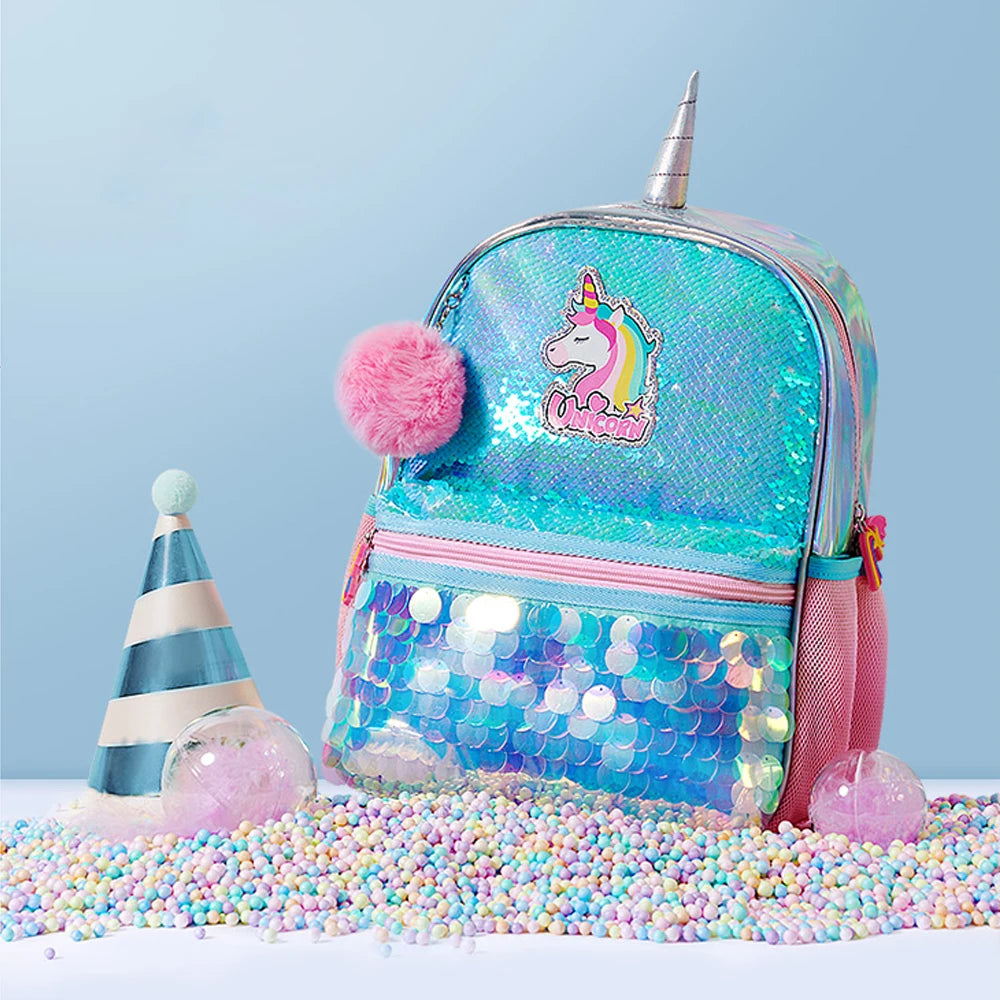 Sunveno Children's Backpack for Girls Pre-School Bag for Kindergarten Elementary - Reversible Sequin,Unicorn ,Lightweight Gift
