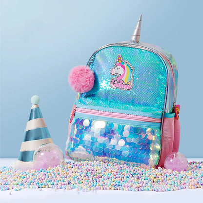 Sunveno Children's Backpack for Girls Pre-School Bag for Kindergarten Elementary - Reversible Sequin,Unicorn ,Lightweight Gift