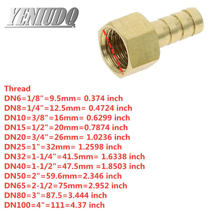 Brass Hose Fitting 4mm-19mm Barb Tail 1/8" 1/4" 1/2" 3/8" BSP Female Thread Copper Connector Joint Coupler Adapter