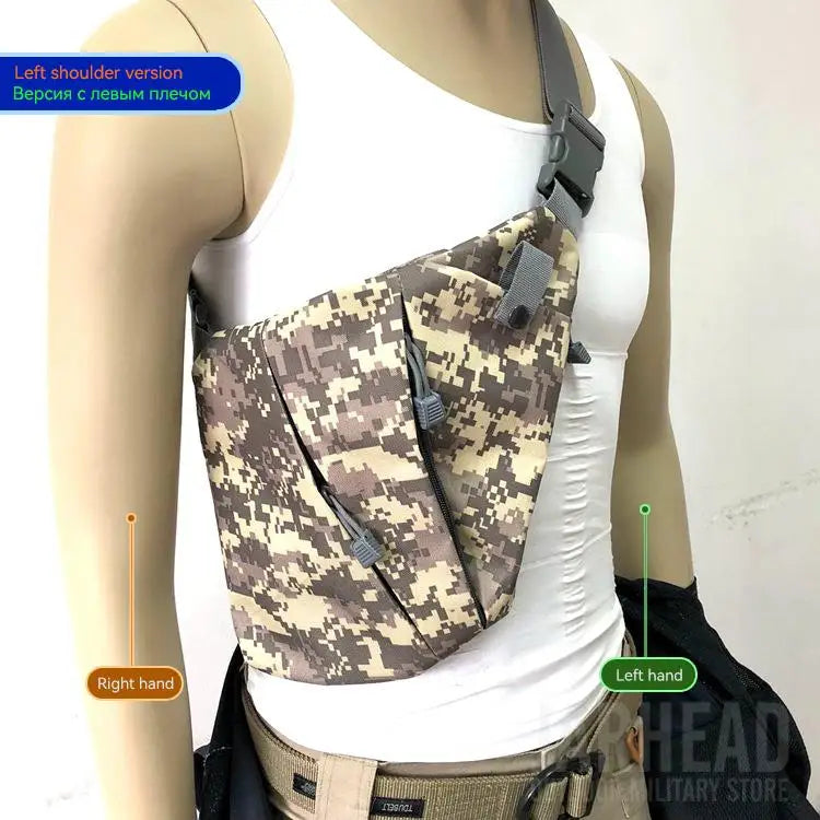 Multifunctional Concealed Tactical Storage Gun Bag Holster Men's Left Right Nylon Shoulder Bag Anti-theft Bag Chest Bag Hunting