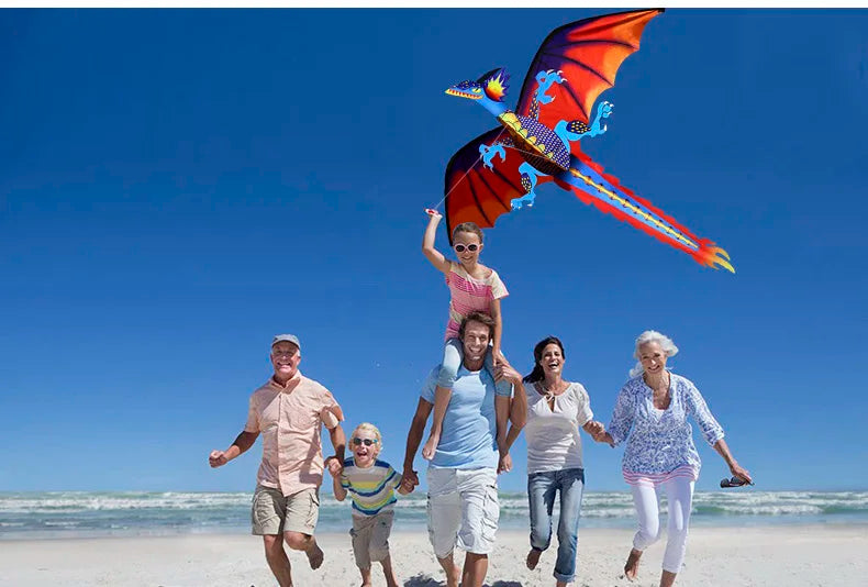 New High Quality Classical Dragon Kite 140cm x 120cm Single Line With Tail With Handle and String  Good Flying Kites From Hengda