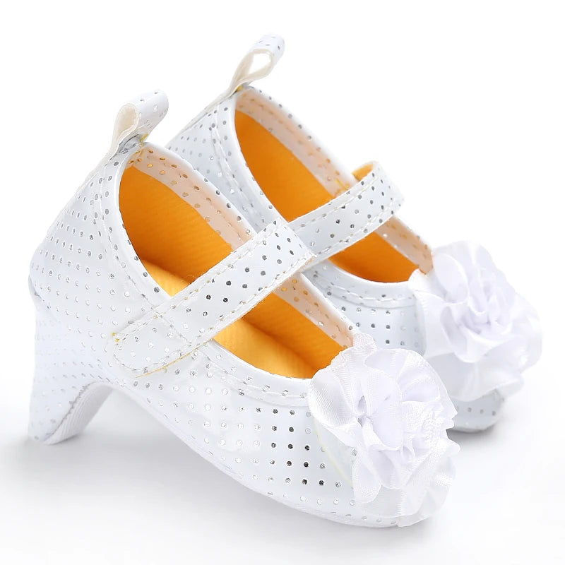 2022 New Infant Newborn Baby Girl High Heels Shoes Princess Bow First Birthday Party Shoes Photo Props Shoes 0-12M