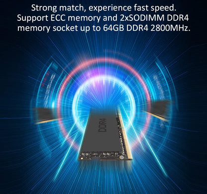 Intel Xeon 2176M ECC RAM Win11 Mini Gaming PC 2*DDR4 NVME 2Lans Office Gamer Desktop Mini Computer 2286M Web Mini Server Host