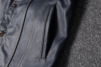 CC Shop Top.Y2K new classic casual slim fit genuine leather coat.quality fashion cowhide jacket.Young popular 557 style Denim