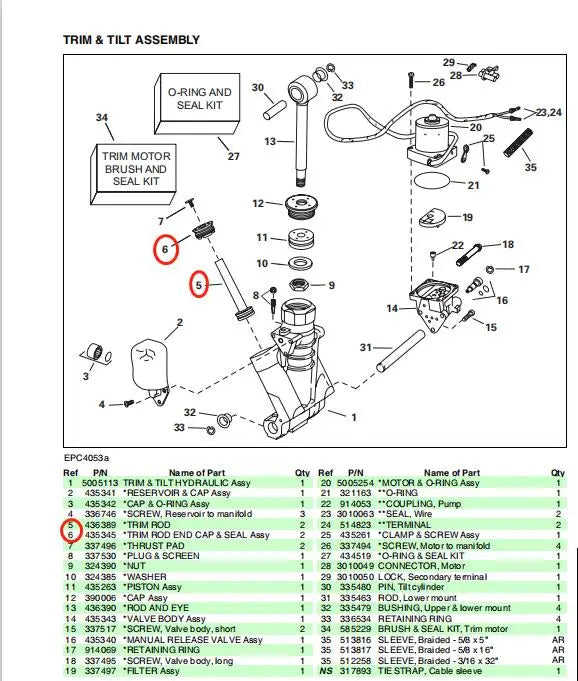 0436389 Piston Sub Assy For OMC Evinrude Outboard Motor PTT 5007662 OMC BRP Screw 0435345