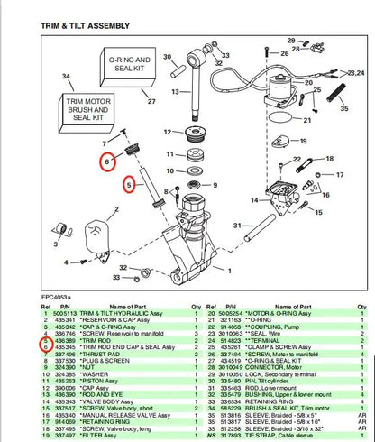 0436389 Piston Sub Assy For OMC Evinrude Outboard Motor PTT 5007662 OMC BRP Screw 0435345