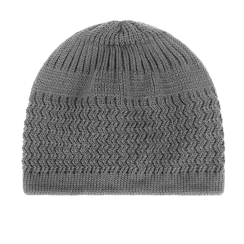 Casual Knitted Muslim Men Prayer Hats Winter Warm Male Beanies Cap Islamic Ramadan Jewish Kippah Homme Hat Men's Wrap Head Cap