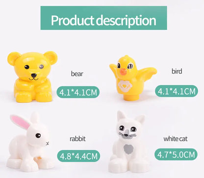 Building Block Toy Animal Series: Black Cat Dog Lion Tiger Elephant Children's Party Zoo Parent-child Interactive Holiday Gift