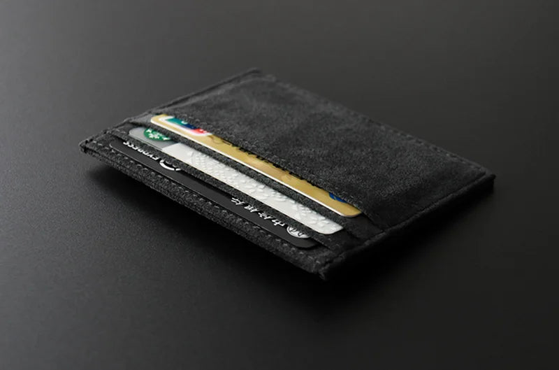 YMW ALCANTARA Card Holder Women & Man Turn fur Luxury Artificial Leather Slim Card Mini Wallet Small Thin Card Package