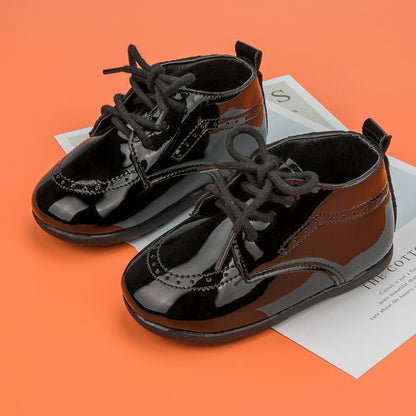 Baby Retro Leather Shoes Boy Girl Shoes Toddler Rubber Sole Anti-slip First Walkers Newborn Infant Moccasins Baby Crib Shoes