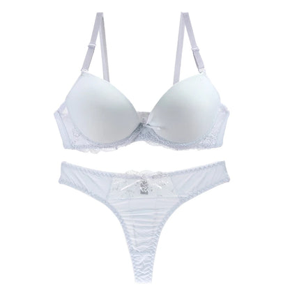 Nouvelle Seamless BCDE Cup Women Underwear Intimates Lace Thongs Lingerie Set Sexy Blue Pink Purple White Bra Panty