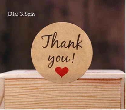 GANSSIA 100pcs/lot "Fait Main avec Amour" Thank you Round Seal Sticker Paper Adhesive Stickers for Bakery& Gift Packing(ss-1143)
