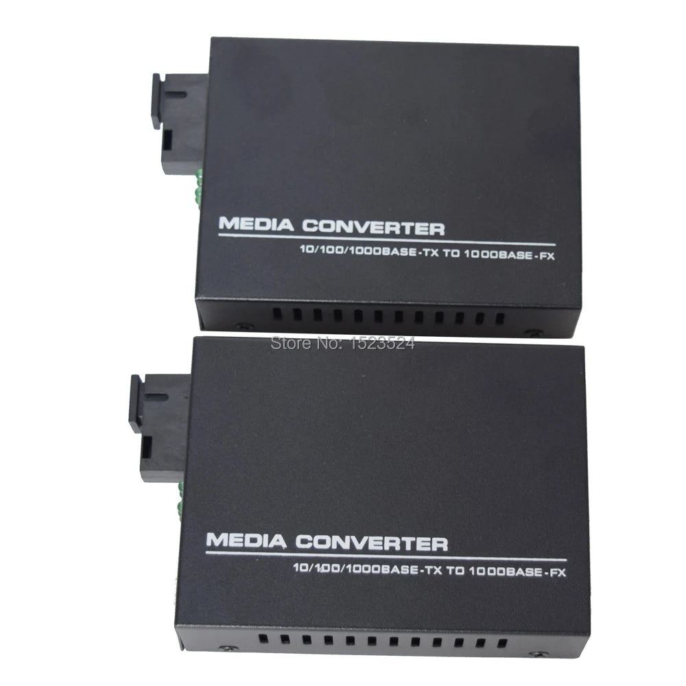 1 Pair HTB-GS-03 A/B Gigabit Fiber Optical Media Converter 1000Mbps Single Mode Single Fiber SC Port 20KM External Power Supply