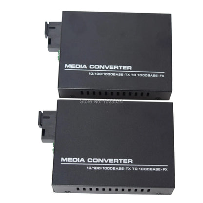 1 Pair HTB-GS-03 A/B Gigabit Fiber Optical Media Converter 1000Mbps Single Mode Single Fiber SC Port 20KM External Power Supply