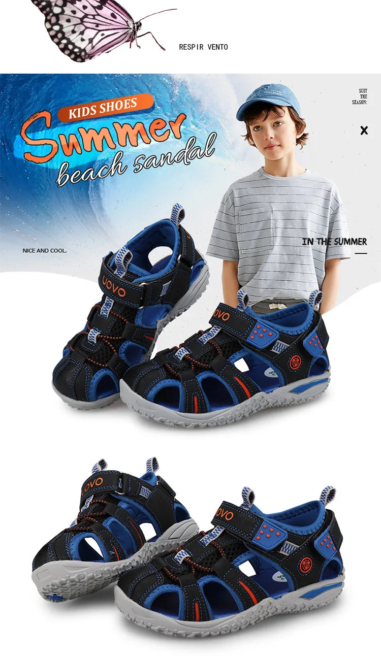 UOVO Brand 2026 Summer Beach Footwear Kids Closed Toe Toddler Sandals Children Fashion Designer Shoes For Boys And Girls #24-38