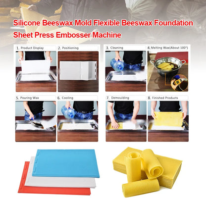 Beeswax Press Sheet Mold DIY Comb Foundation Mold Soft PVC Honeycomb Base Foundation Mould Beekeeping Beeswax Candle Making Tool