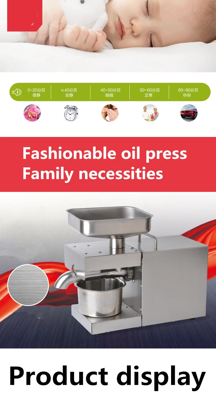 1500W 110V/220V Automatic Cold Press Oil Machine, Cold Press Machine, Sunflower Seeds Oil Extractor, Cold Press Extract