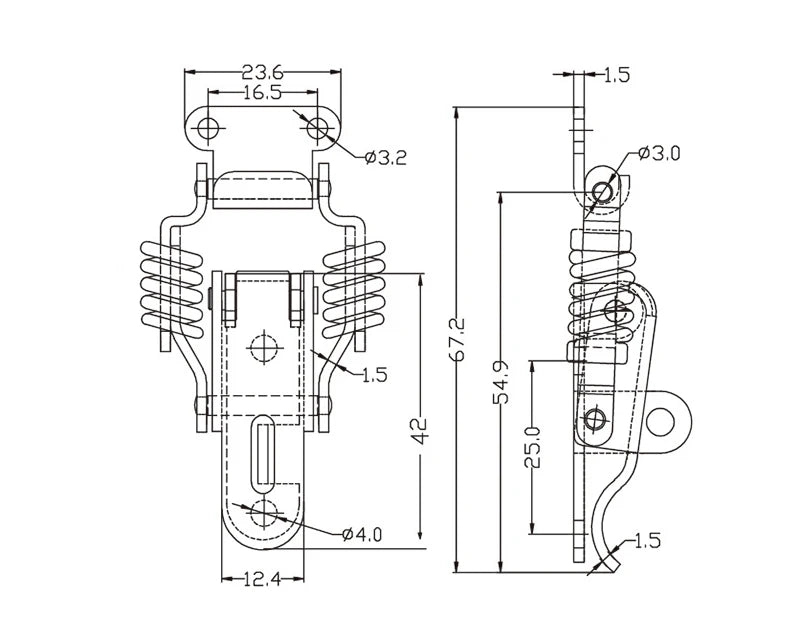 KAK Cabinet Boxes Spring Loaded Latch Catch Toggle Hasp Mild Steel Hasp For Sliding Door Simple Window Hardware Tool Box Lock