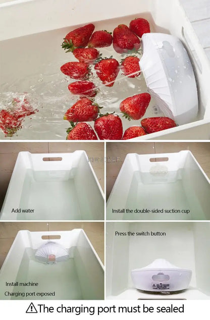 2000mAh Ultrasonic Dishwasher Mini Portable Tableware Cleaner Household Fruit and Vegetable Washing Machine High Pressure Clean