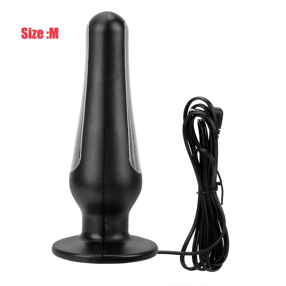Electro Shock Anal Vaginal Plug Jump Egg Dildo Butt Plug Stimulator E-Stim Prostate Massager Electricity Accessory BDSM Sex Toy