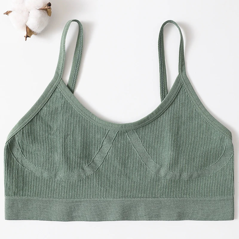 Women Seamless Bra And Panties Set U-Back Bralette Top Comfort Breathable Briefs Ribbed Sexy Lingerie Sports Underwear Set