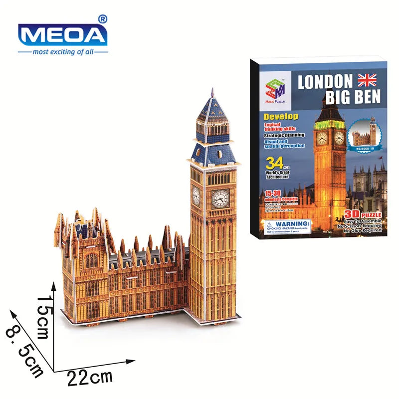 40 Style World Famous Architecture Building 3D Puzzle Model Construction 3D Jigsaw Puzzle Toys For Kids Christmas Gift