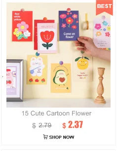 9pcs Cute Bear Birthday Double Sided Decorative Card Pink Background Journal Album Wall Sticker Photo Props Stationery Gift