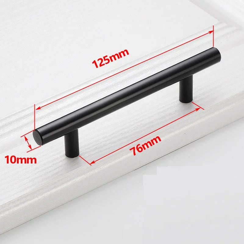 Black Gold Cupboard Handle Brushed Stainless Steel Kitchen Cabinet Door Knob Furniture Drawer Pull  Hardware Pulls  Bar Handle