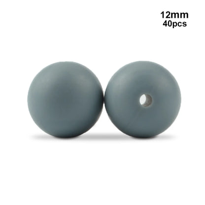 LOFCA 40pcs 12mm Silicone Beads Teething Chew Beads Food Grade Teether Necklace BPA Free Diy Jewelry Baby Teether Toy Pacifier