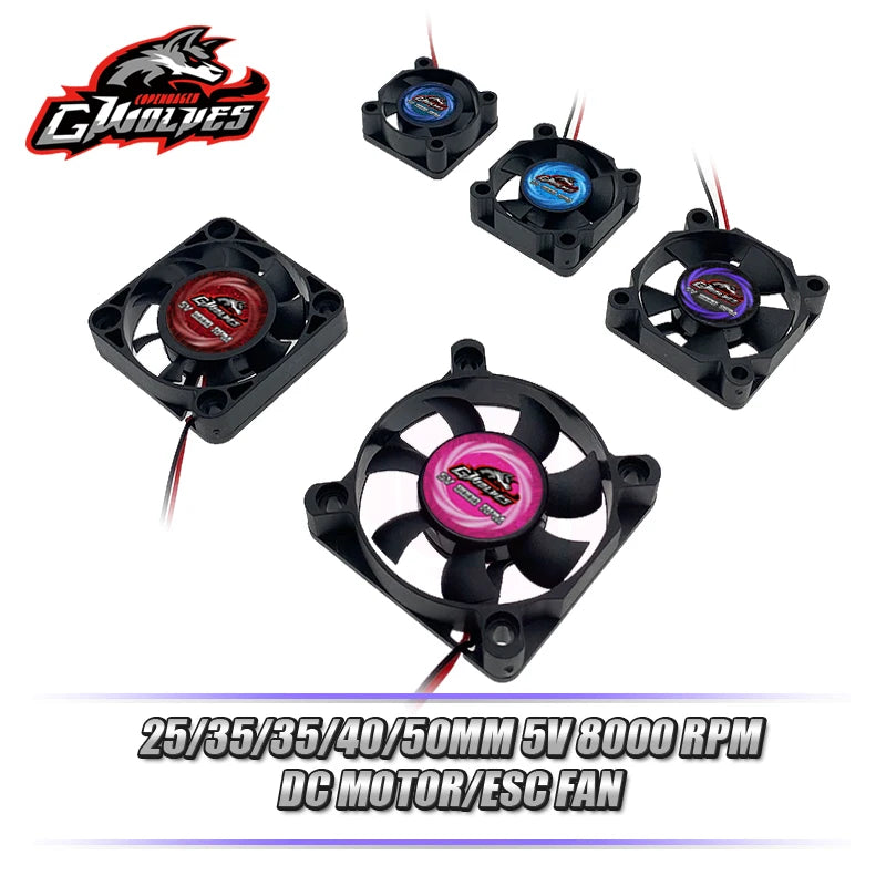 RC fan 25/30/35/40/50mm 8000RPM 5V-7V DC High wind cool Motor ESC fan heat sink 30/60/120/150A ESC 36/42mm motor futaba plug