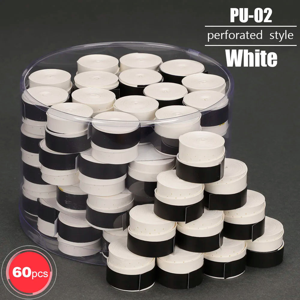 60 PCS Tennis Racket Overgrips Padel Over Grips Badminton Over Grips Sweat Absorbed Wraps Tapes Grips Sweatband
