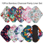 10Pcs Reusable Pads Bamboo Charcoal Pads Sanitary Pads Washable Panty Liner Mama Maternity Menstrual Cotton Pads