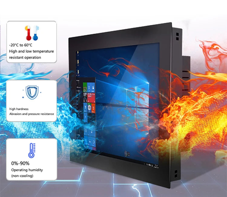 10 12 15 Inch industrial all in one pc computer with resistive touch screen panel pc built-in wifi rs232 com win10 pro 1024*768